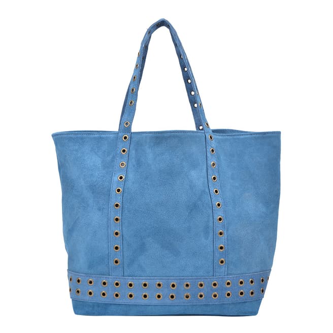 Luisa Vannini Blue Leather Shoulder Bag