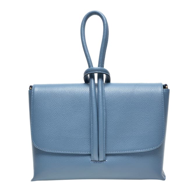Carla Ferreri Blue Leather Top Handle Bag