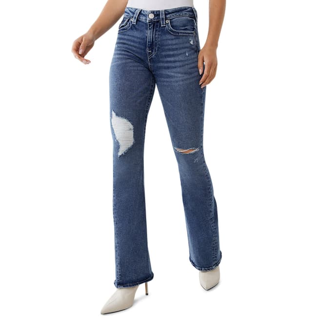 True Religion Blue Joey Midrise Flare Stretch Jeans