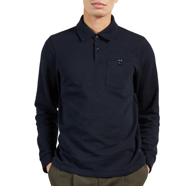 Ted Baker Navy Excer Cotton Polo Top