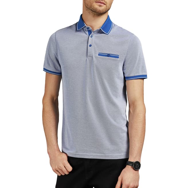 Ted Baker Blue Mightie Knit Soft Touch Polo Top