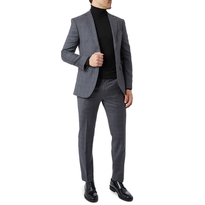 Ted Baker Charcoal Fenceto Check 2Pc Suit