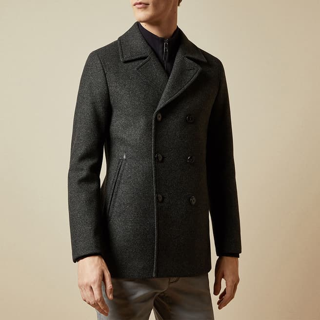 Ted Baker Charcoal Westun Wool Coat