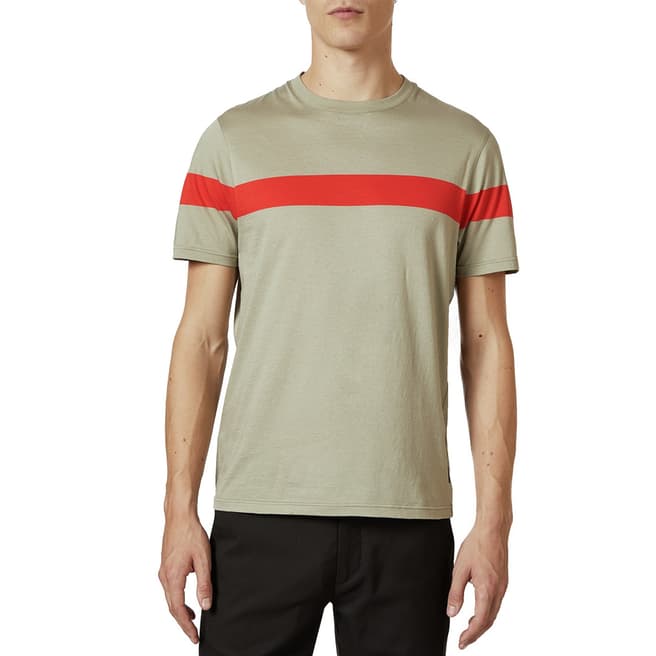 Ted Baker Ecru Central Stripe Cotton T-Shirt