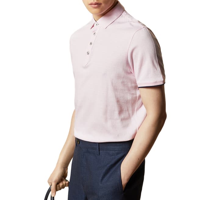 Ted Baker Pale Pink Soya Cotton Polo Top