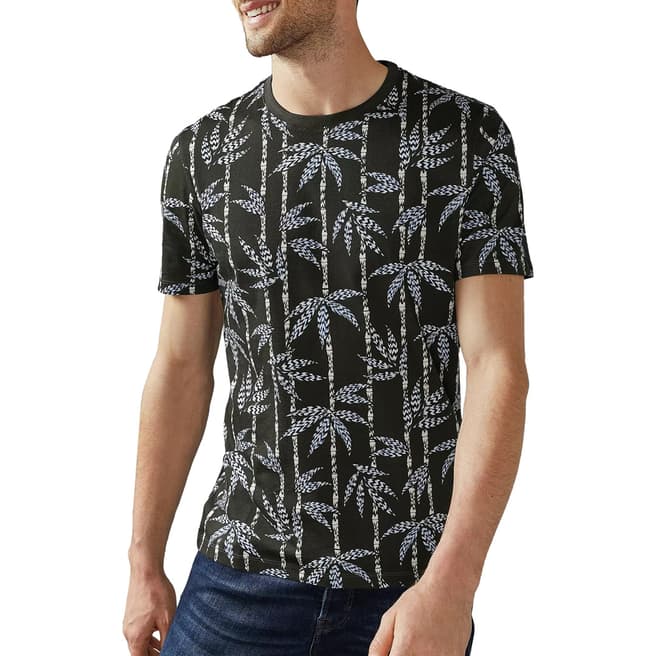 Ted Baker Khaki Bamboo Palm Tree Cotton T-Shirt