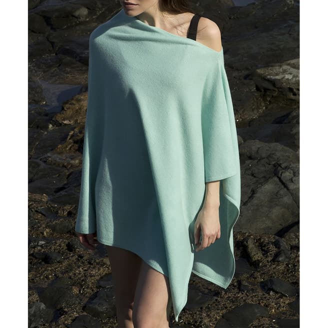Denner Cashmere Turquoise Cashmere Poncho