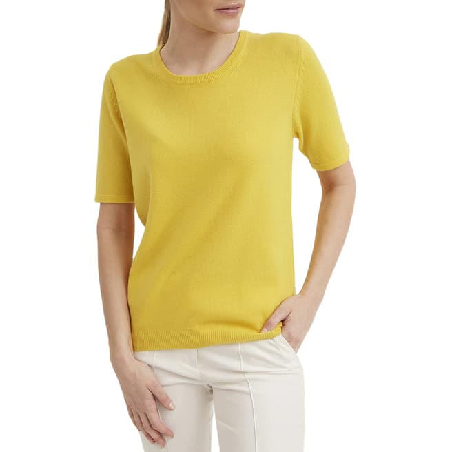 Denner Cashmere Yellow Short-Sleeved Cashmere Top