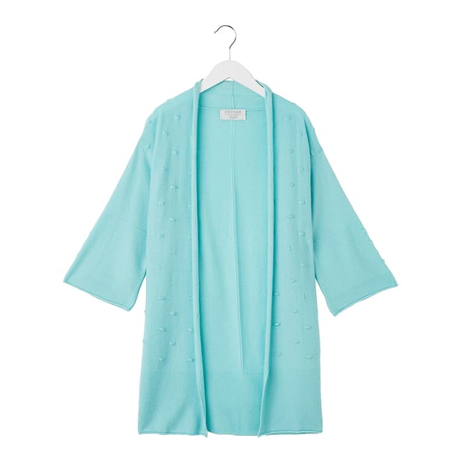 Denner Cashmere Turquoise Cashmere Open Cardigan