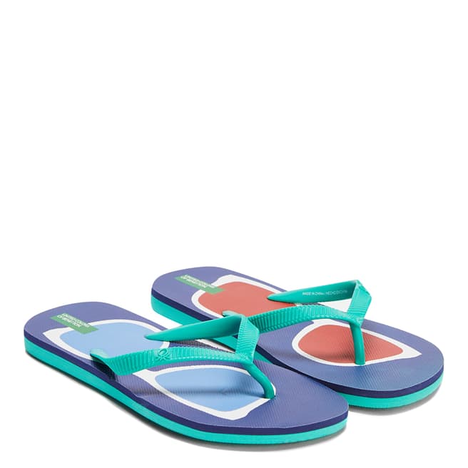United Colors of Benetton Blue Sunglasses Flip Flops