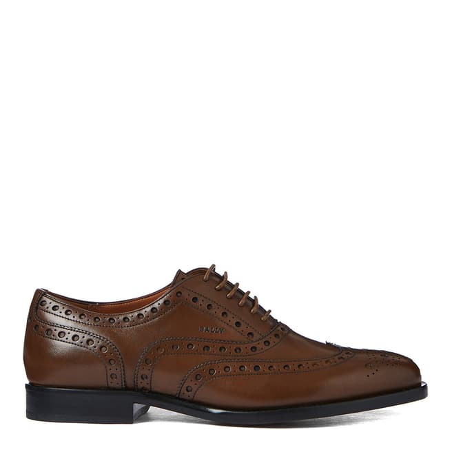 BALLY Tobacco Brown Ceskine Leather Brogues