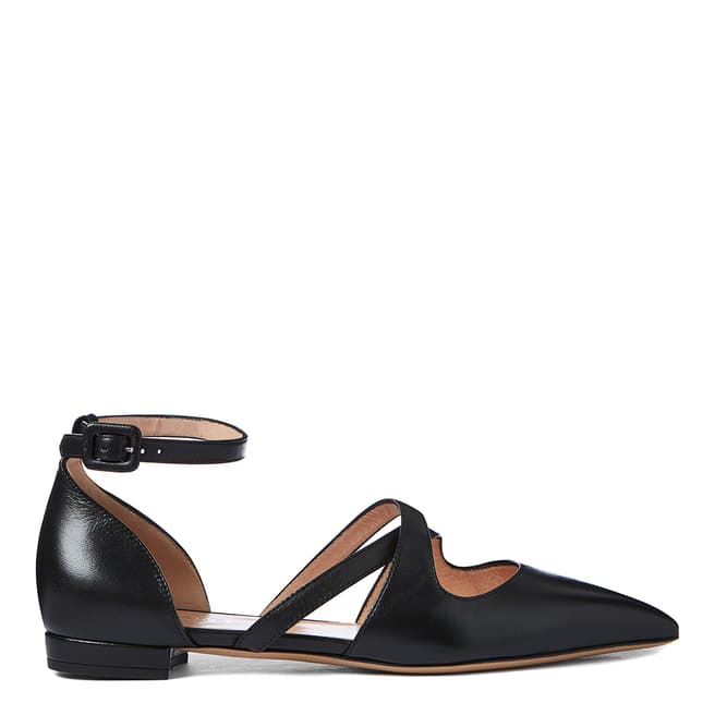 BALLY Black Leather Coralie Flat Sandals
