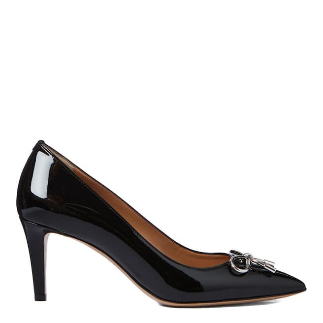 BALLY Black Patent Briker Leather Bow Pumps