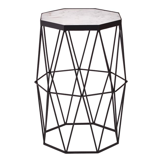 Fifty Five South Shalimar Octagonal Black Finish Side Table