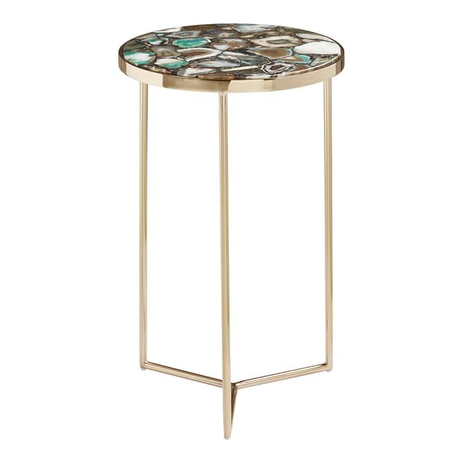 Fifty Five South Vita Green Agate Round Side Table