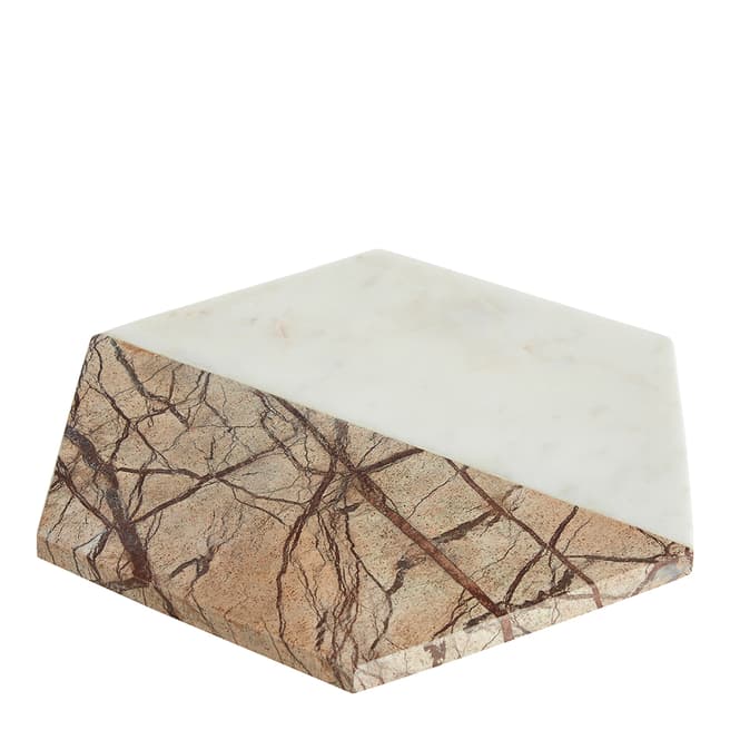 Premier Housewares White / Brown Forest Marble Chopping Board