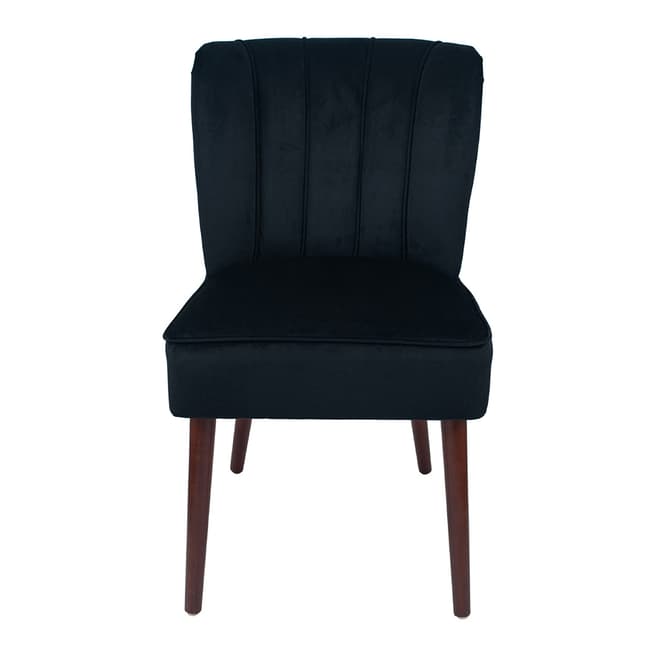 Pacific Ravenna Black Velvet Dining Chair Walnut Effect Legs