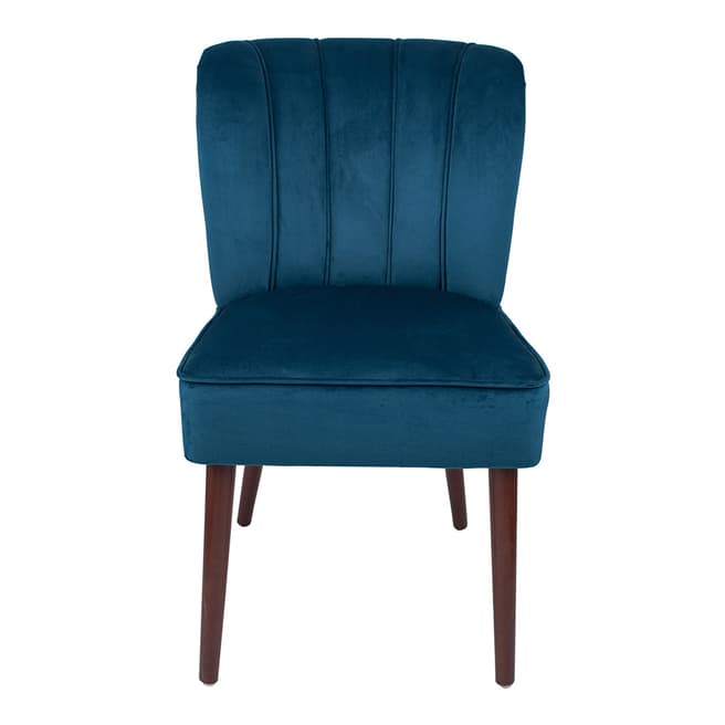 Pacific Ravenna Sapphire Blue Dining Chair Walnut Effect Legs