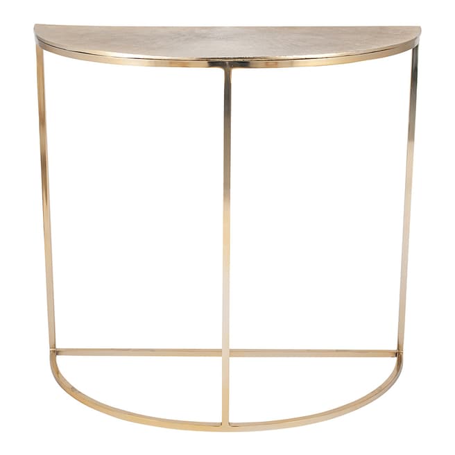 Pacific Life Gold Metal Half Moon Console Table