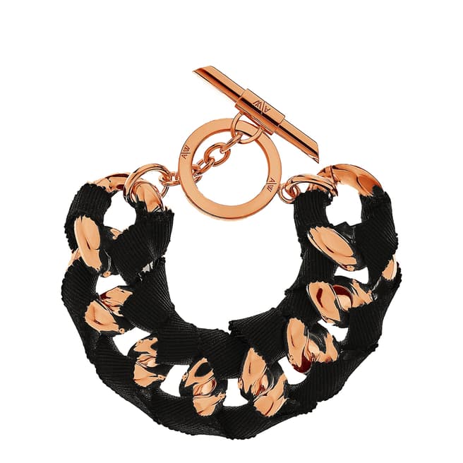 Amanda Wakeley Rose Gold Multi Ribbon Curb Bracelet