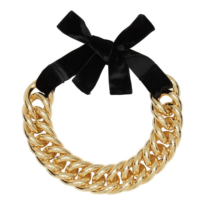 Amanda Wakeley Gold/Black Velvet Chunky Necklace