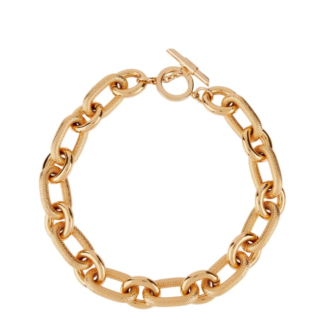 Amanda Wakeley Gold Metallic Textured Link Necklace