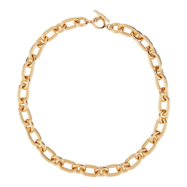 Amanda Wakeley Gold Metallic Textured Link Long Necklace
