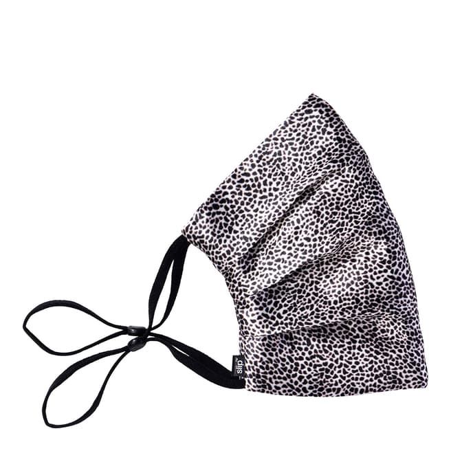 Slip Silk Face Mask with Re-usable Pouch, Leopard