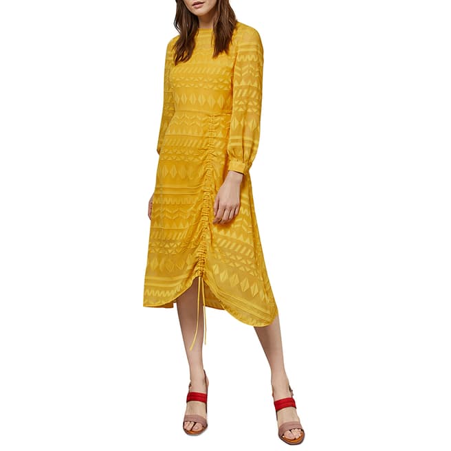 Ted Baker Yellow Safa Ruched Dress
