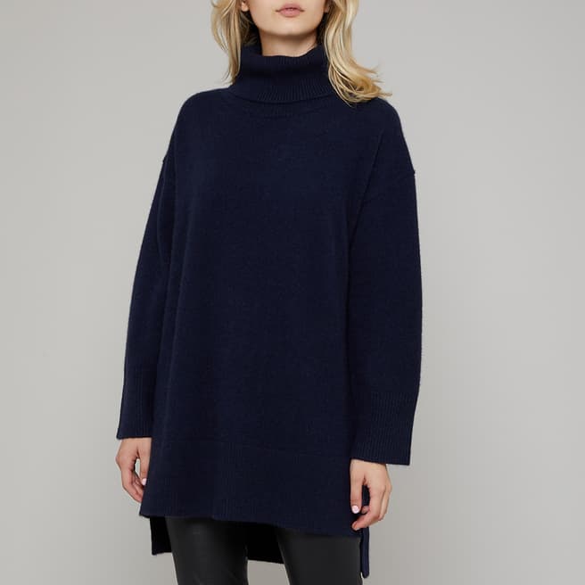 N°· Eleven Navy Cashmere Roll Neck Tunic
