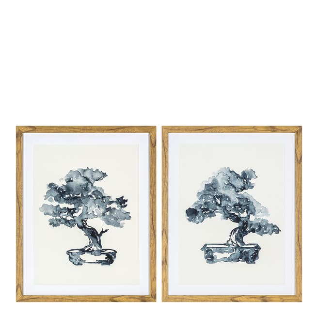 Gallery Living Set of 2 Bonsai Ink Abstract Studies Framed Art