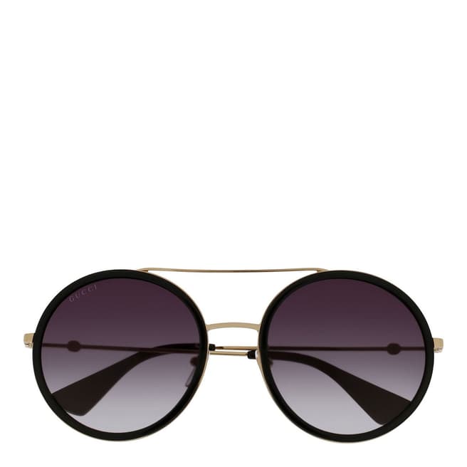 Gucci Women's Black/Gold Sunglasses 56mm