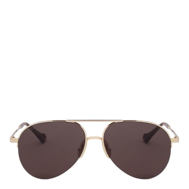 Gucci Men's Brown/Gold Sunglasses 58mm
