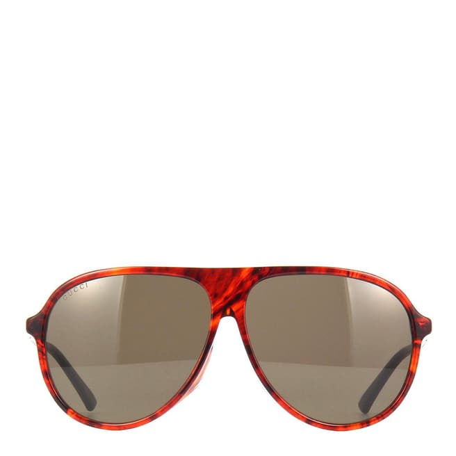 Gucci Men's Brown/Red Sunglasses 61mm