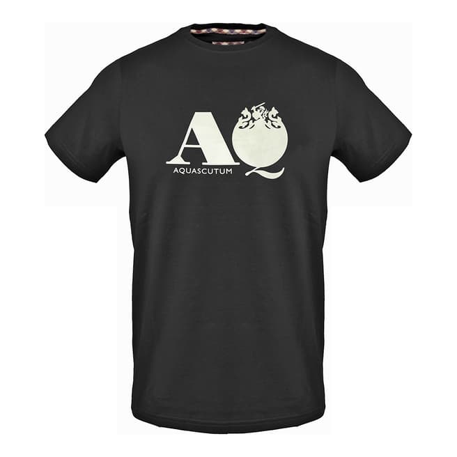 Aquascutum Black A Logo Cotton T-Shirt