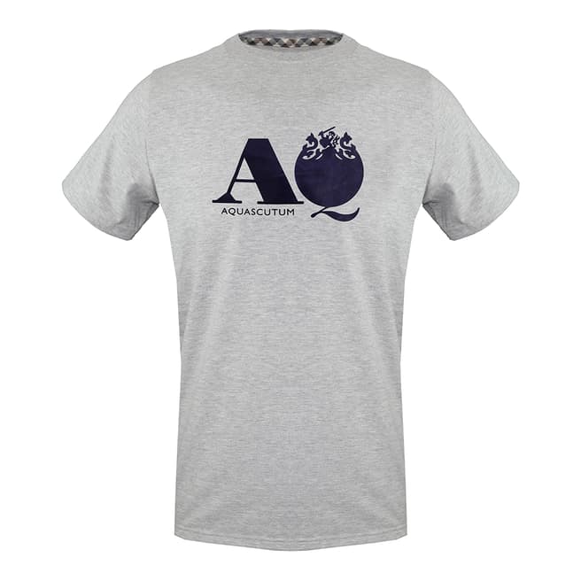 Aquascutum Grey A Logo Cotton T-Shirt