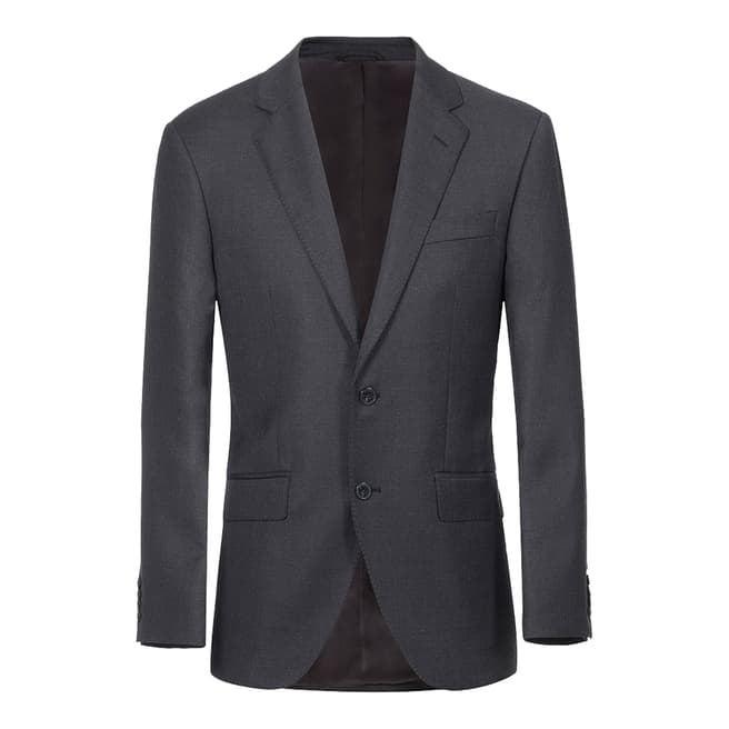 Hackett London Grey Plain Tailored Wool Blazer