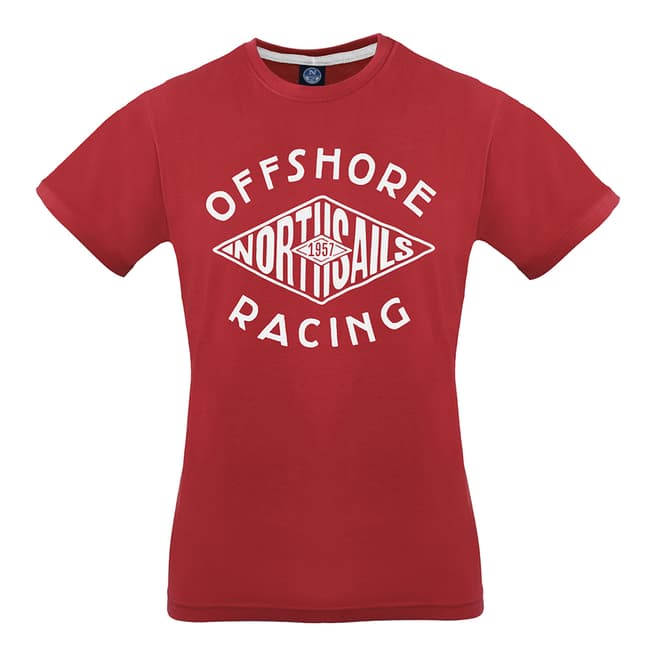 NORTH SAILS Red Graphic Cotton T-Shirt
