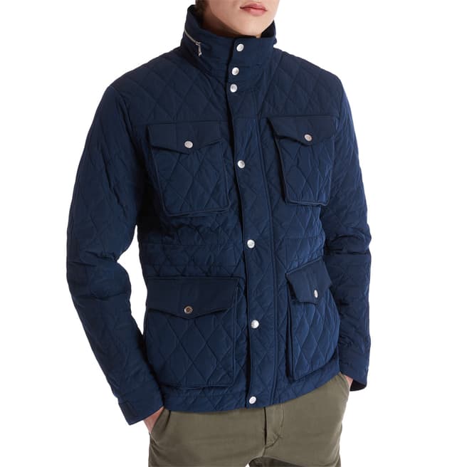 Timberland Navy Quilted Buttoned Jacket 
