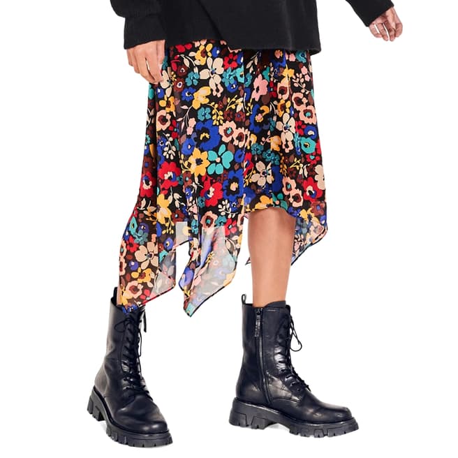 hush Multicoloured Floral Mary Midi Skirt