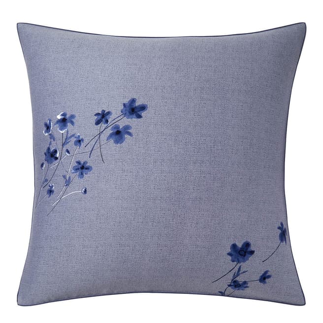 BOSS Linen Flowers Large Square Pillowcase, Blue