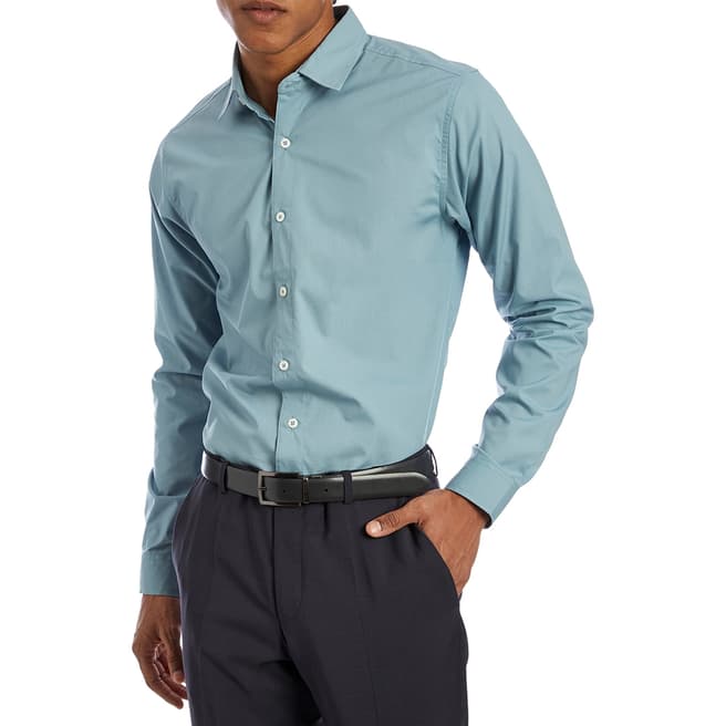 Bolongaro Trevor Blue Slim Fit Classic Cotton Blend Shirt