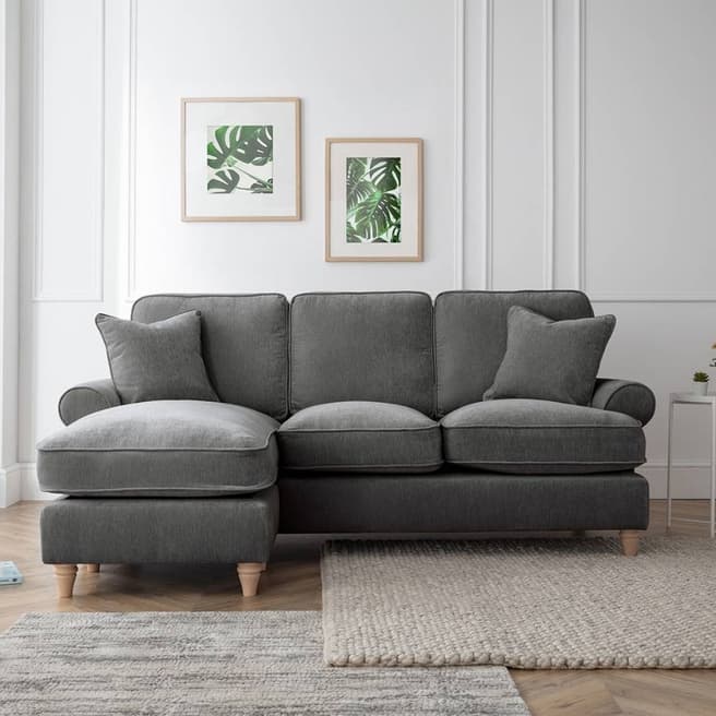 The Great Sofa Company The Bromfield Left Hand Chaise Sofa, Manhattan Charcoal