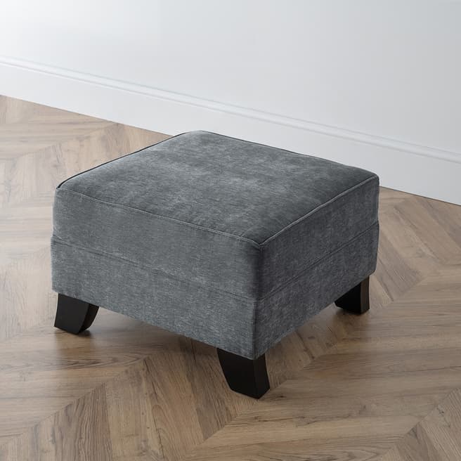 The Great Sofa Company The Knight Footstool, Manhattan Charcoal