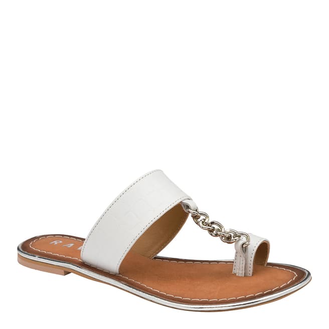 Ravel White Taree Leather Mule Sandals