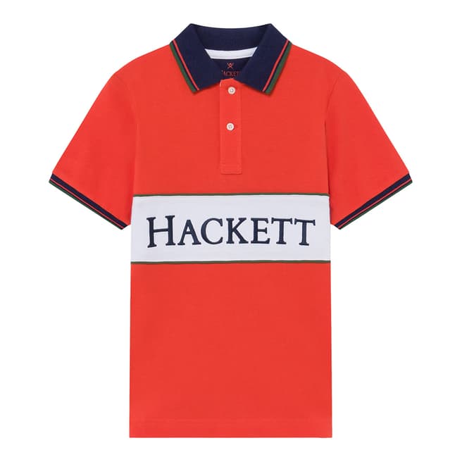 Hackett London Red Chest Panel Polo