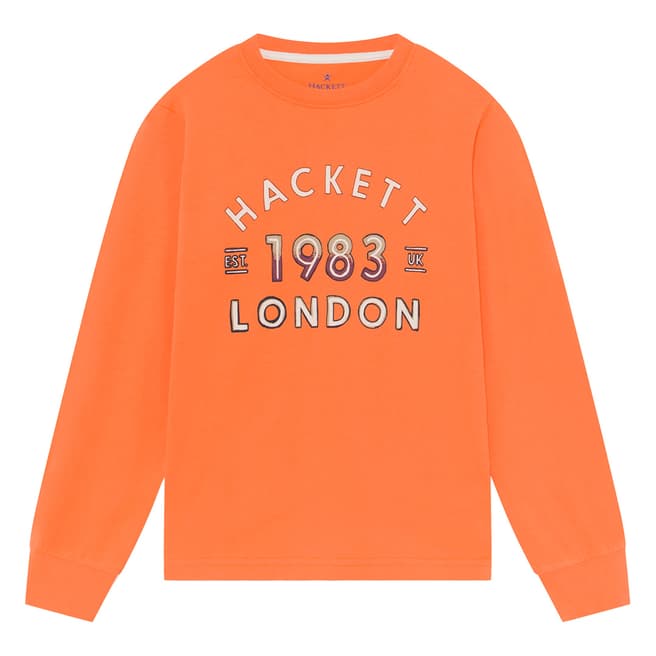 Hackett London Orange 1983 Logo Tee 