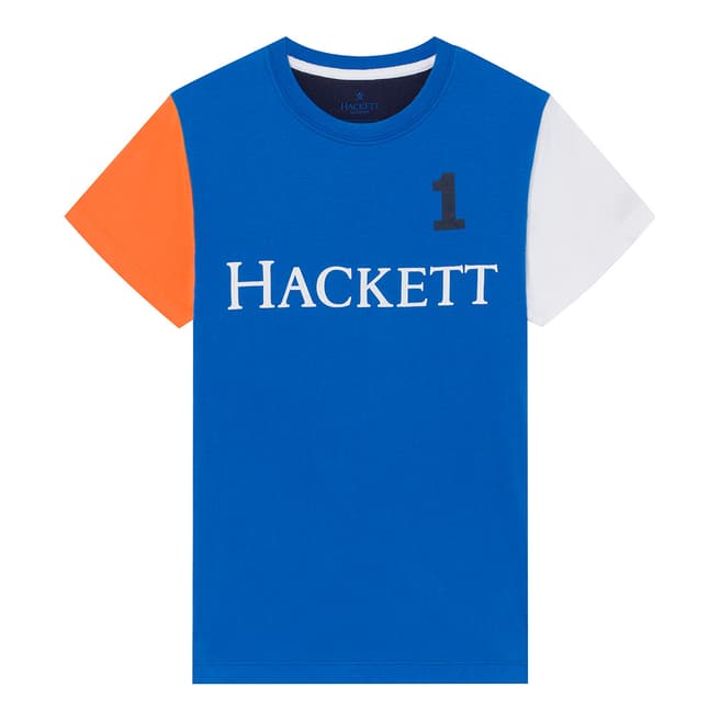 Hackett London Bright Blue Colour Block Tee