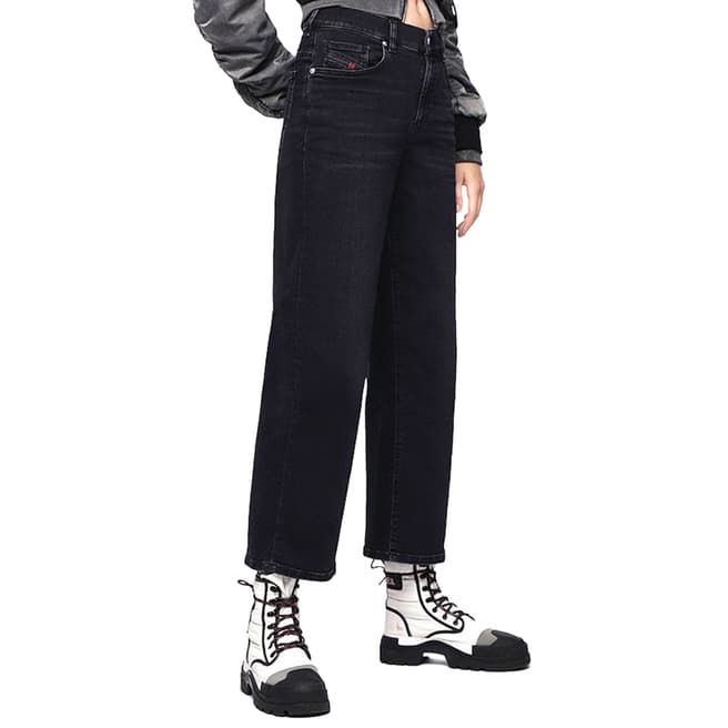 Diesel Black Widee Cropped Stretch Jeans