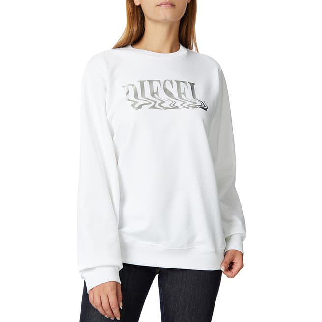 Diesel White Blur Logo Sweatshirt